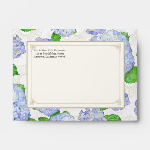 A6 Enveloppes assorties Blue Hydrangea Lace Floral