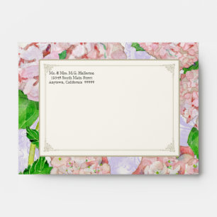 A6 Enveloppes assorties Pink Hydrangea Lace Floral
