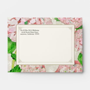 A6 Enveloppes assorties Pink Hydrangea Lace Floral