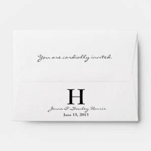 A6 Enveloppes de Mariage Monogramme blanches et no