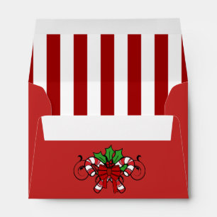 A6 Enveloppes de Noël rayées du Sucre de canne rou
