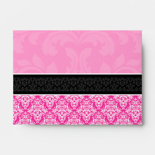 A6 Enveloppes demi-roses chaudes en noir et blanc 