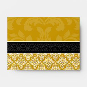 A6 Enveloppes en liner noir et blanc damassé