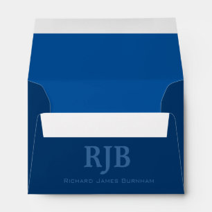 A6 Enveloppes monogrammes bleues