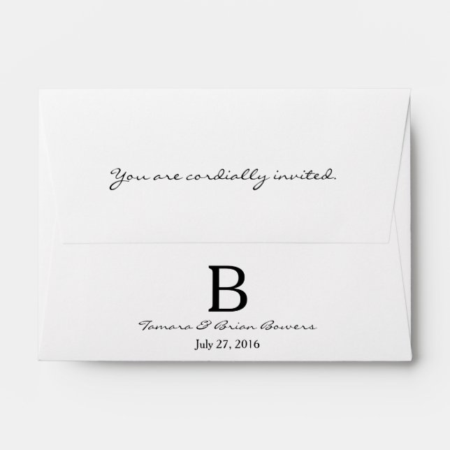 A6 Enveloppes simples de Mariage Monogramme modern (Dos (Haut rabat))