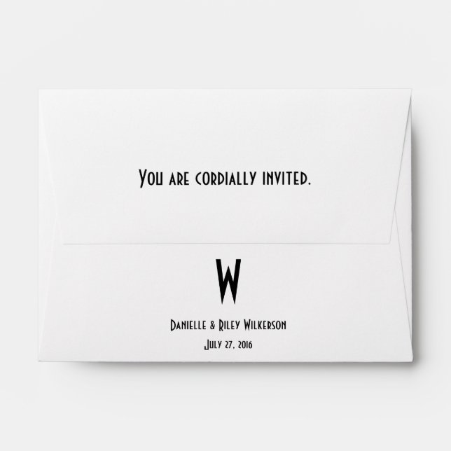 A6 Enveloppes simples de Mariage Monogramme modern (Dos (Haut rabat))