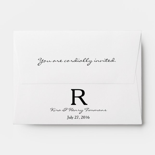 A6 Enveloppes simples de Mariage Monogramme modern (Dos (Haut rabat))
