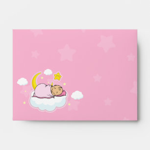 A6 Sleeping Baby Girl Pink Baby Shower Envelopes