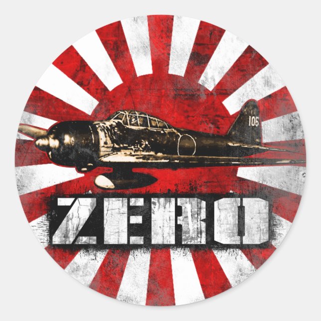 A6M Zero Classic Round Sticker (Front)