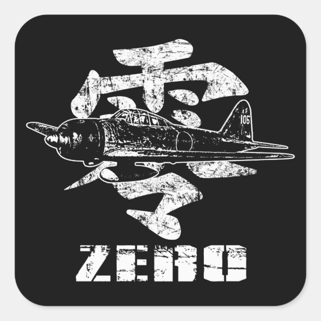 A6M Zero Square Sticker (Front)