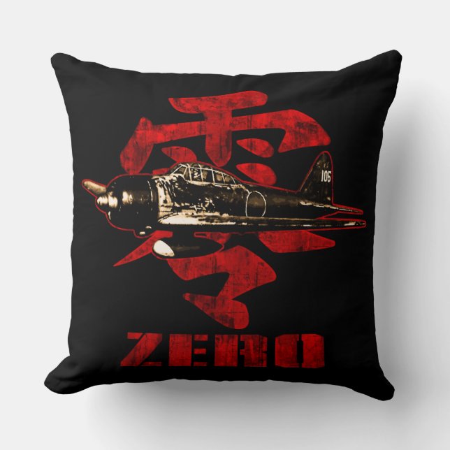 A6M Zero Throw Pillow (Front)