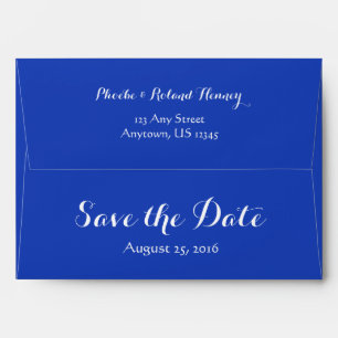 A7 5x7 Blue White Save The Date Envelope