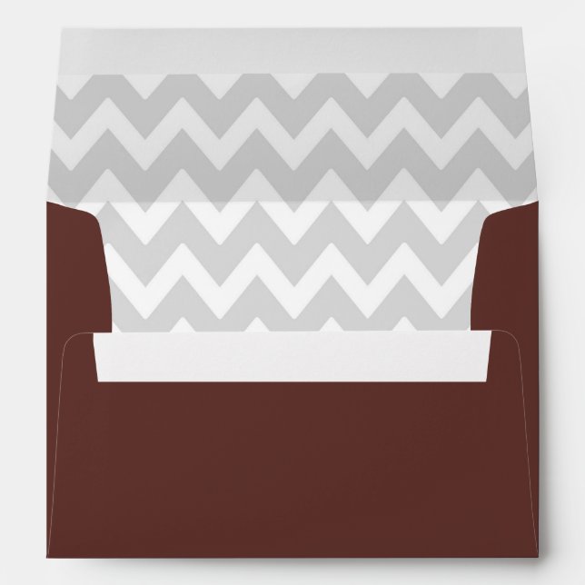 A7 5x7 Brown White Grey Chevron Envelopes (Back (Bottom))