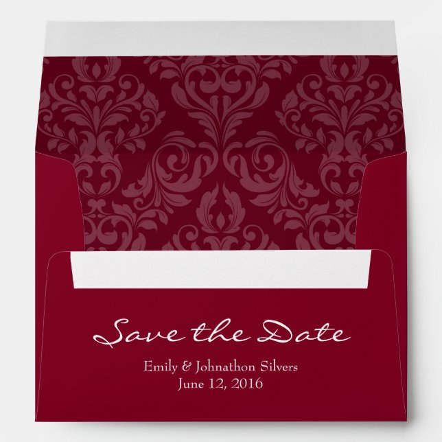 A7 5x7 Burgundy Save the Date Envelopes (Back (Bottom))