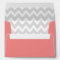 A7 5x7 Coral White Grey Chevron Envelopes
