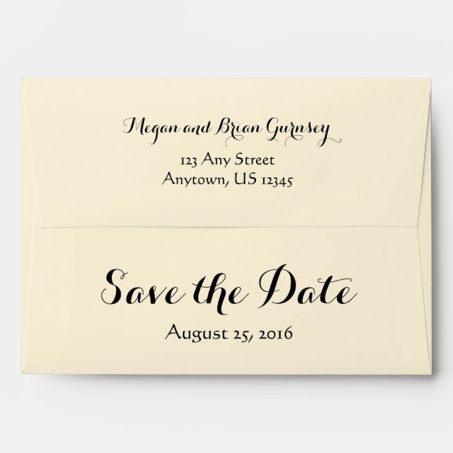A7 5x7 Cream Save The Date Envelopes (Back (Top Flap))