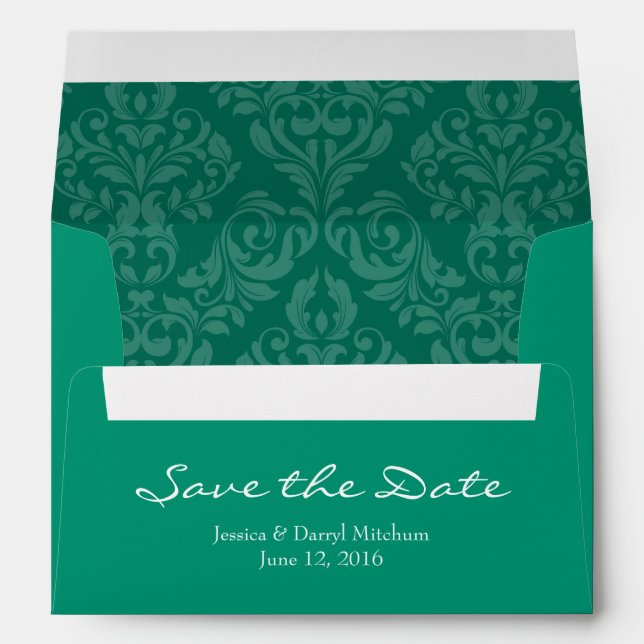 A7 5x7 Emerald Green Enregistrer les enveloppes de (Dos (Bas))