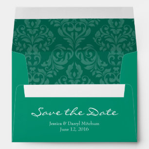 A7 5x7 Emerald Green Save the Date Envelopes