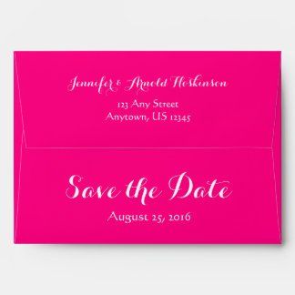 A7 5x7 Hot Pink White Save The Date Envelope
