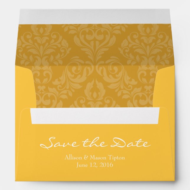 A7 5x7 Jaune Enregistrer les enveloppes de date (Dos (Bas))