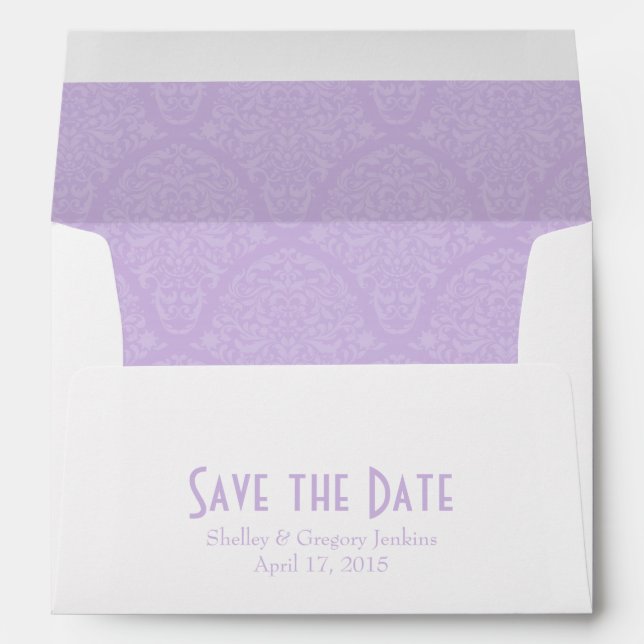 A7 5x7 Lavender Blanc Enregistrer les enveloppes d (Dos (Bas))