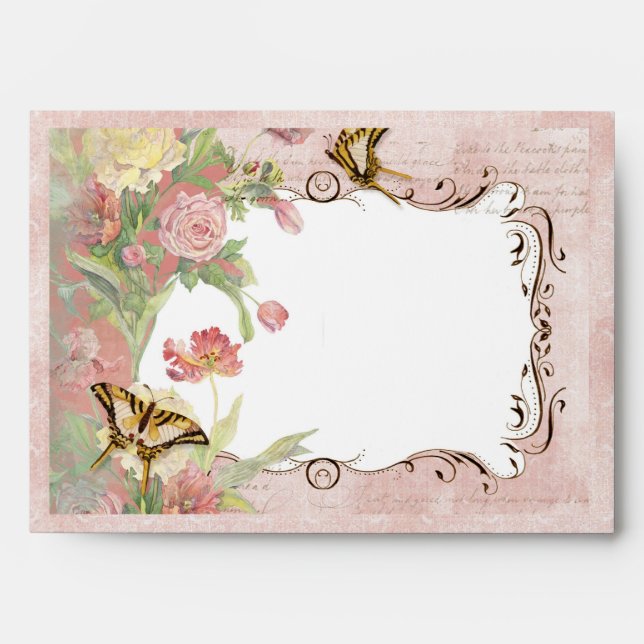 A7 5x7 Les Fleurs Peony Rose Tulip Floral Flowers Envelopes (Front)