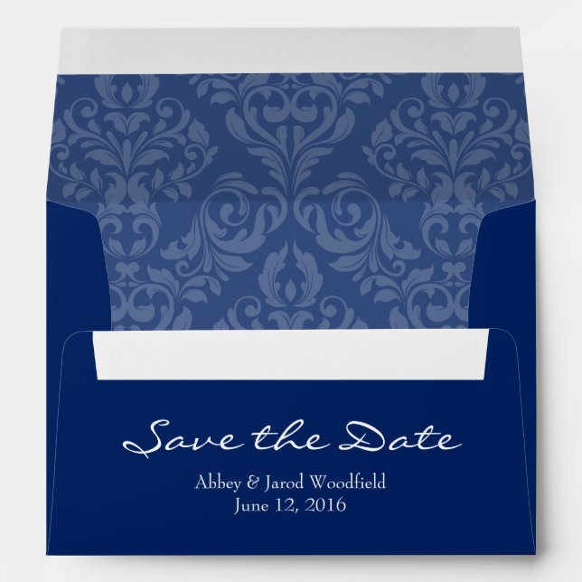 A7 5x7 Navy Blue Save the Date Envelopes (Back (Bottom))