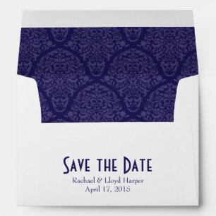 A7 5x7 Navy Blue White Save the Date Envelopes