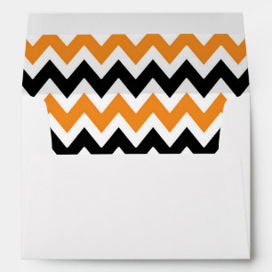A7 5x7 Orange Black White Chevron Envelopes