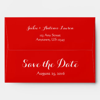A7 5x7 Red White Save The Date Envelope