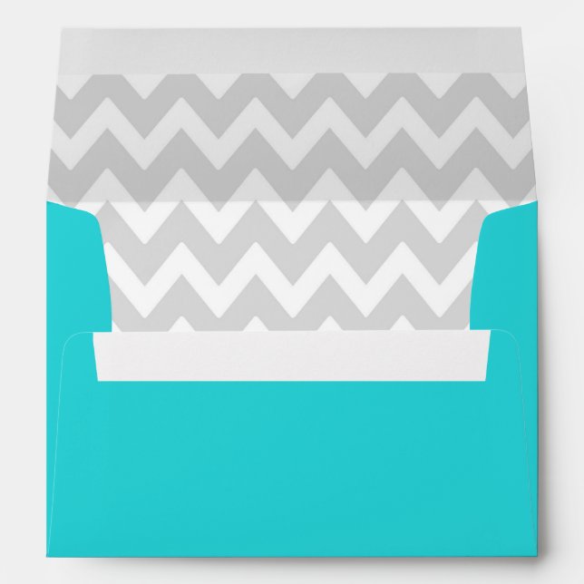 A7 5x7 Teal White Grey Chevron Envelopes (Back (Bottom))