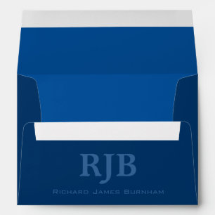 A7 Blue Monogrammed Envelopes