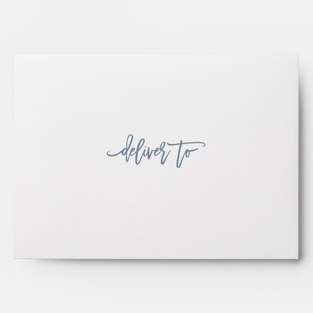 A7 Dusty Blue Wedding Envelopes Return Address (Front)