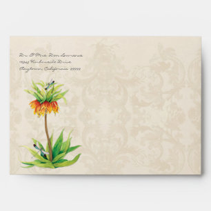 A7 Elegant Fritillaria Dragonfly Wedding Envelope
