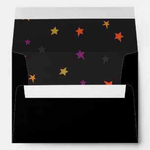 A7 Enveloppe noire des étoiles d'Halloween (7,25 p
