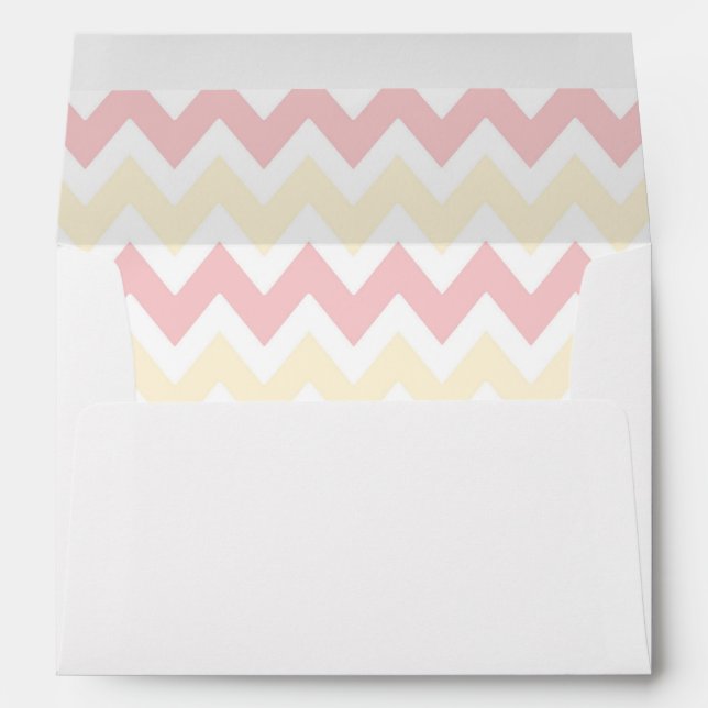A7 Enveloppes Chevron Blanches à crème rose 5x7 (Dos (Bas))