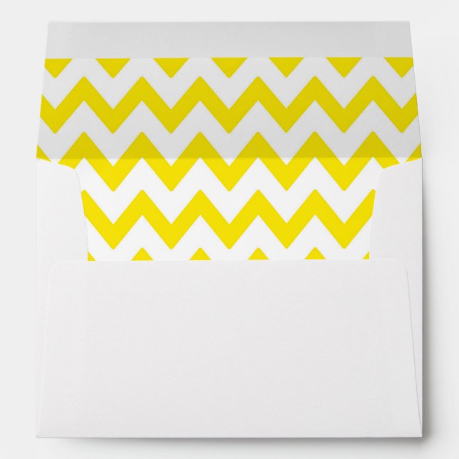A7 Enveloppes Chevron Jaune Blanche 5x7 (Dos (Bas))