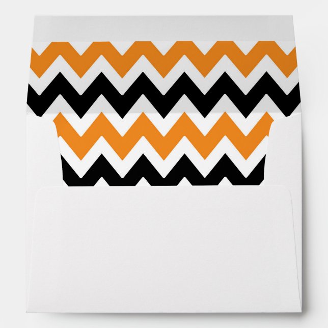 A7 Enveloppes Chevron Noir Blanc Orange 5x7 (Dos (Bas))