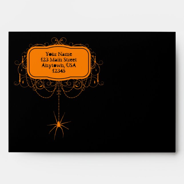 A7 Enveloppes de fête d'Halloween Black Orange Spi (Devant)