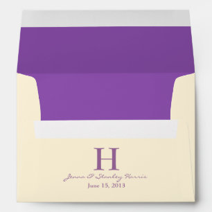 A7 Enveloppes de Mariage de monogramme pourpre à l
