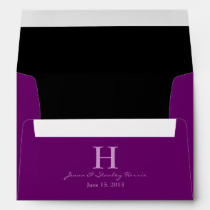 A7 Enveloppes de Mariage de monogrammes noirs et v