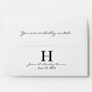 A7 Enveloppes de Mariage Monogramme blanches et no
