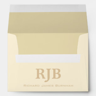 A7 Enveloppes monogrammes en ivoire beige de crème