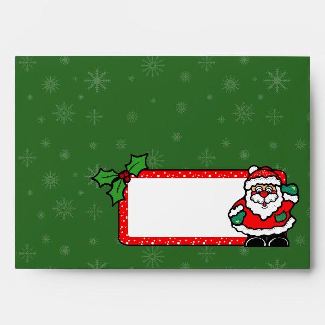 A7 Green Santa Claus Christmas Envelopes (Front)