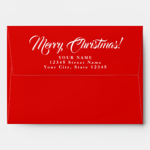 A7 Merry Christmas envelopes with custom address