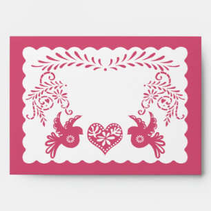 A7 Papel Picado Hot Pink Fiesta Wedding Envelopes