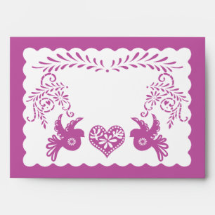 A7 Papel Picado Purple Fiesta Wedding Envelopes