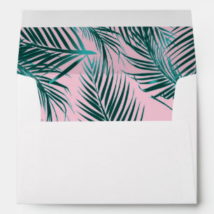 A7 Pink Palm White Envelope (7.25" x 5.25")