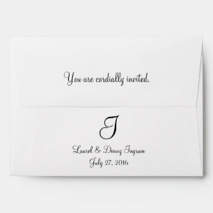 A7 Plain Simple Monogram Wedding Envelopes