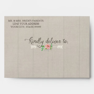 A7 Preprinted Matching Boho Bohemian Arrow Wedding Envelopes